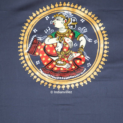 Unstitched Grey Pattachitra Kurti Dress Cotton Material