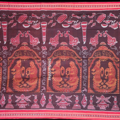 Subhavivah Odisha Handloom Sambalpuri Ikat Cotton Saree