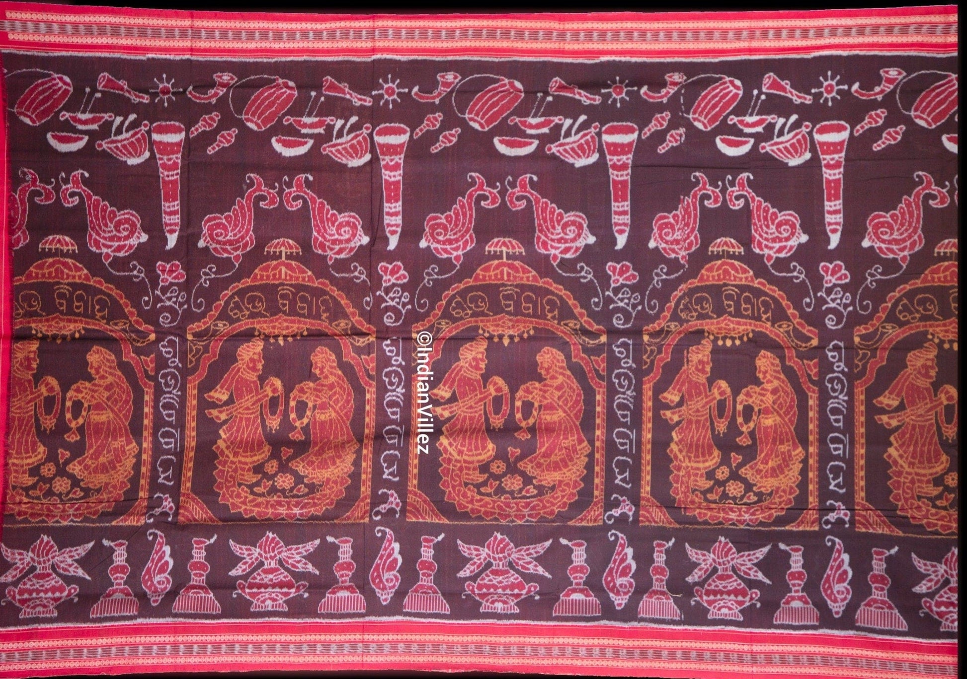 Subhavivah Odisha Handloom Sambalpuri Ikat Cotton Saree