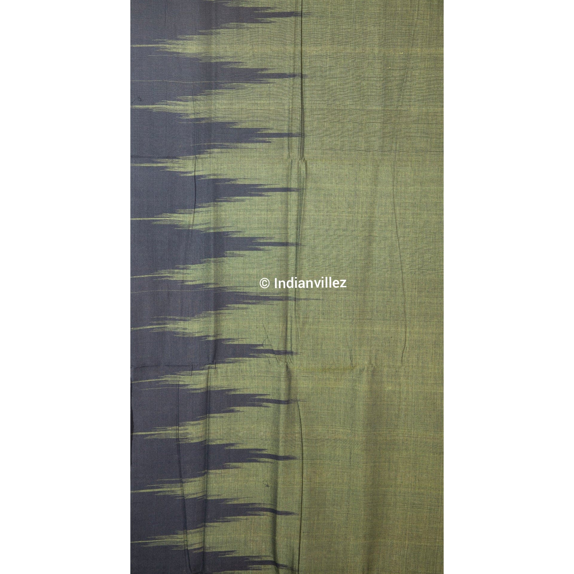 Army green olive Kargil Kumbha Maniabandha Cotton Saree