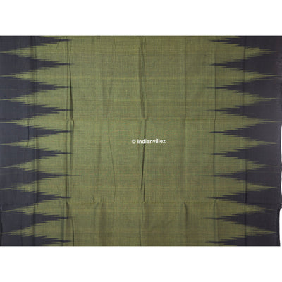 Army green olive Kargil Kumbha Maniabandha Cotton Saree