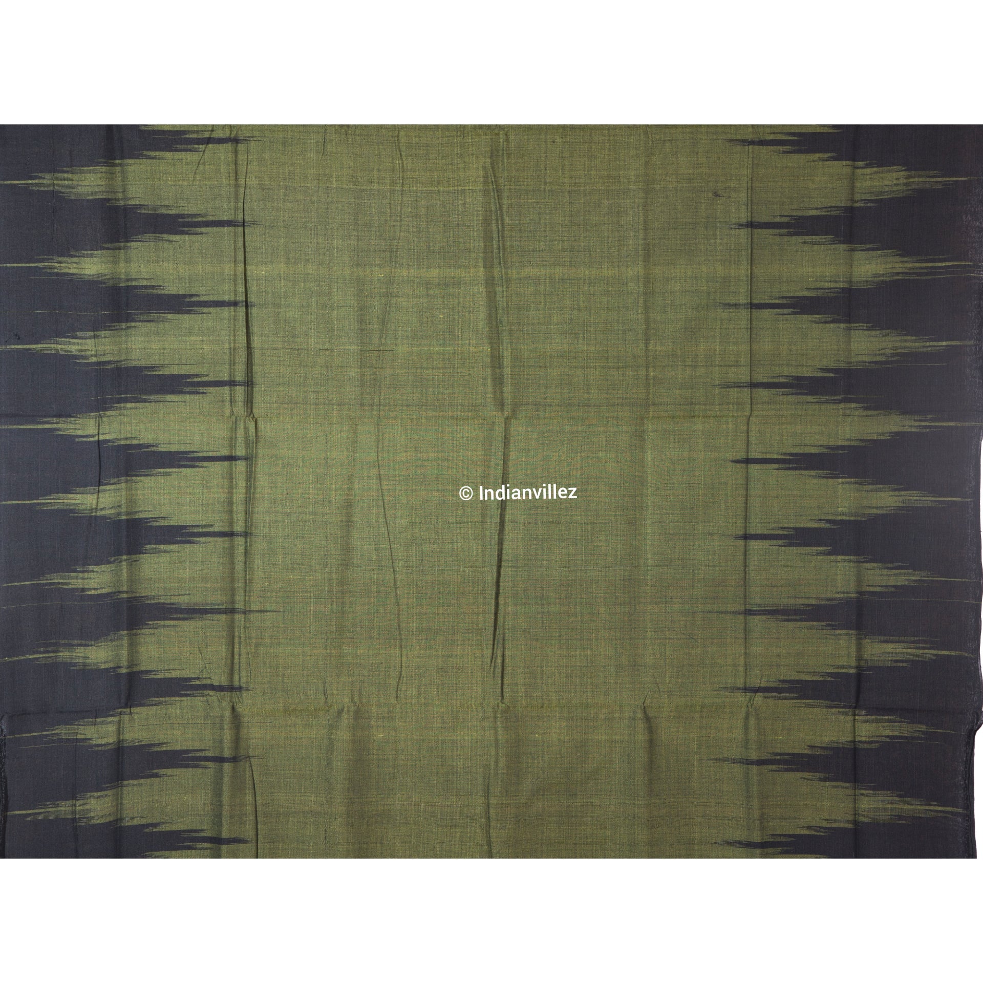 Army green olive Kargil Kumbha Maniabandha Cotton Saree