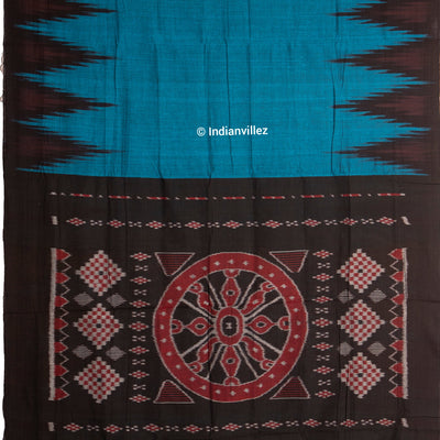 Blue Kargil Kumbha Maniabandha Cotton Saree