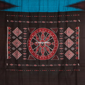 Blue Kargil Kumbha Maniabandha Cotton Saree