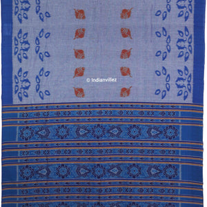 Blue Ocean Sambalpuri Ikat Cotton Saree