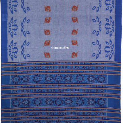 Blue Ocean Sambalpuri Ikat Cotton Saree