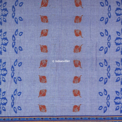 Blue Ocean Sambalpuri Ikat Cotton Saree