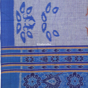 Blue Ocean Sambalpuri Ikat Cotton Saree