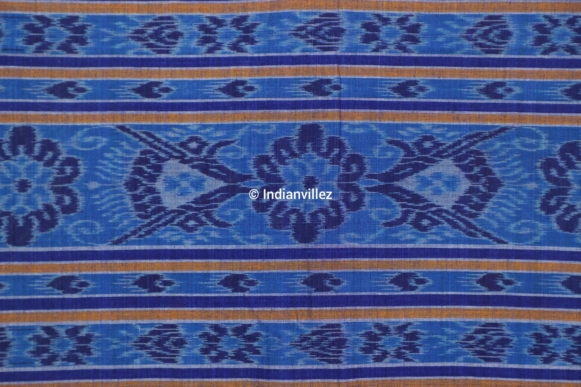 Blue Ocean Sambalpuri Ikat Cotton Saree