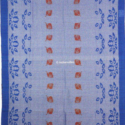 Blue Ocean Sambalpuri Ikat Cotton Saree