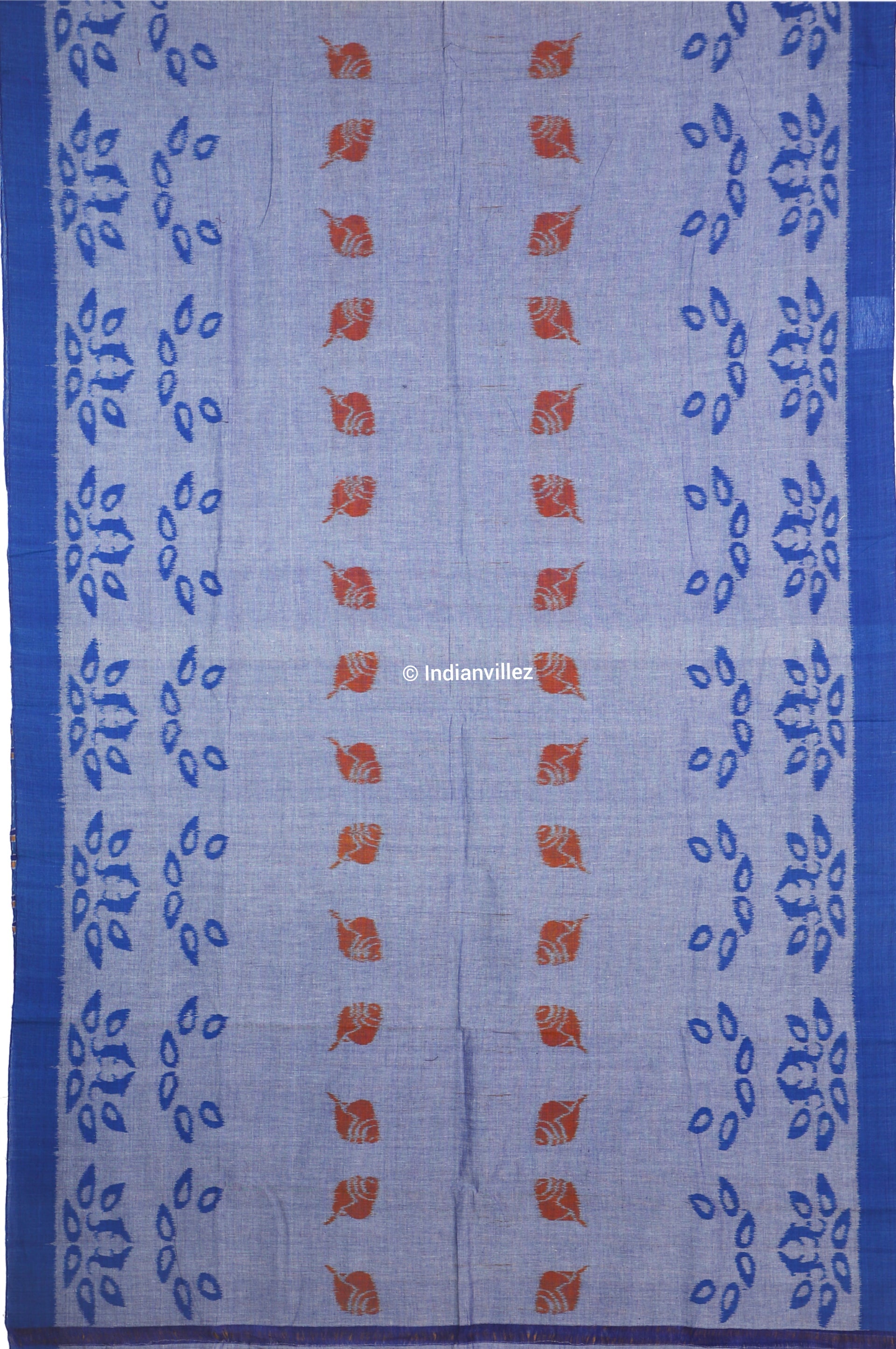 Blue Ocean Sambalpuri Ikat Cotton Saree