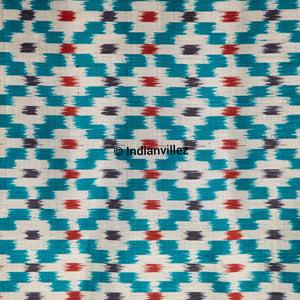 Aqua green contemporary pasapali with scenery anchal Odisha Handloom Silk saree