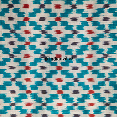 Aqua green contemporary pasapali with scenery anchal Odisha Handloom Silk saree