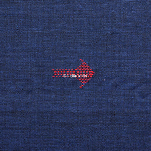 Odisha Handloom Natural Dye Kotpad Saree (Navy Blue With Yellow & Red Borders)