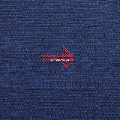 Odisha Handloom Natural Dye Kotpad Saree (Navy Blue With Yellow & Red Borders)