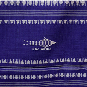 Blue with Yellow Red Borders Kotpad Natural Dye Odisha Handloom Saree