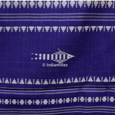 Blue with Yellow Red Borders Kotpad Natural Dye Odisha Handloom Saree