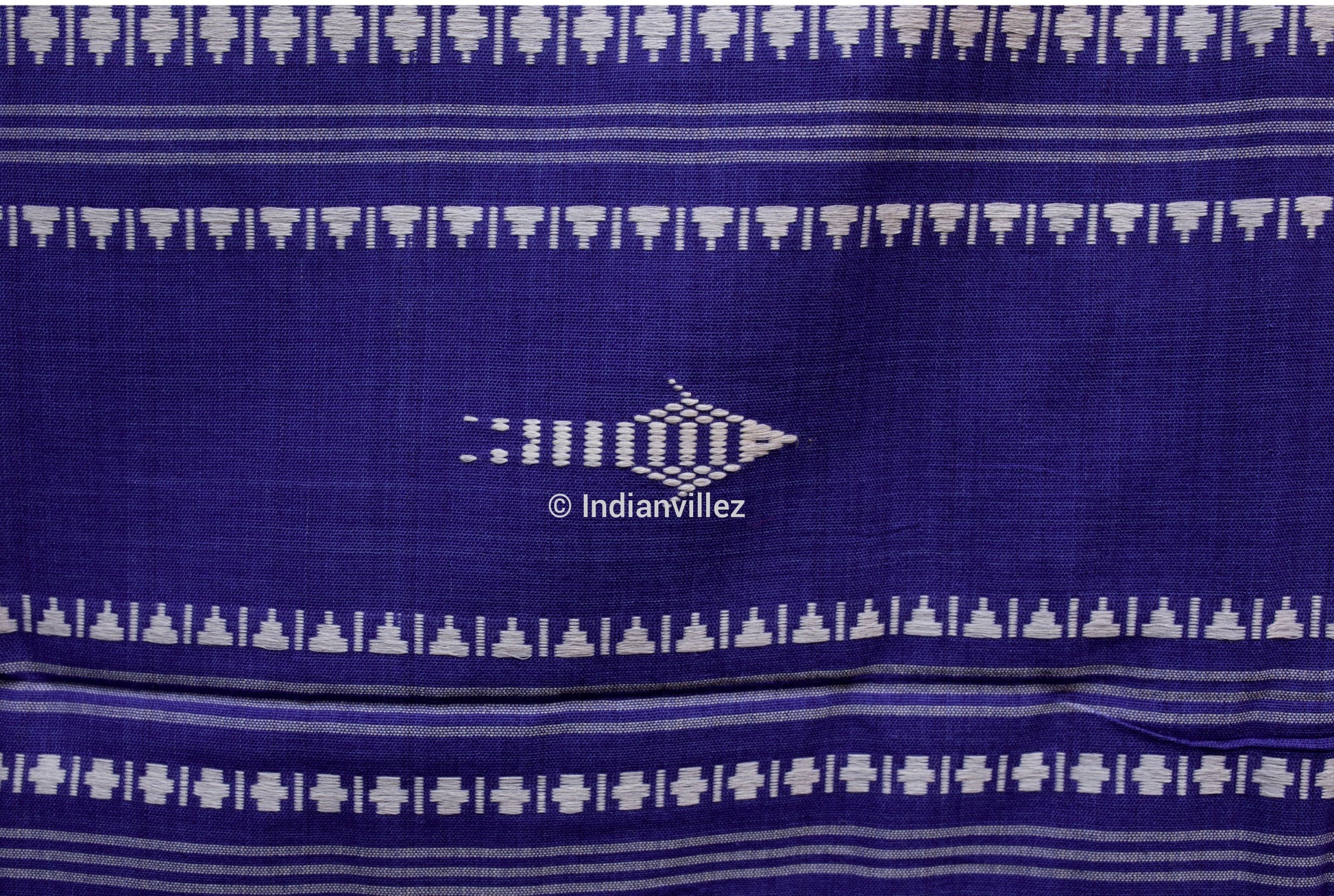 Blue with Yellow Red Borders Kotpad Natural Dye Odisha Handloom Saree