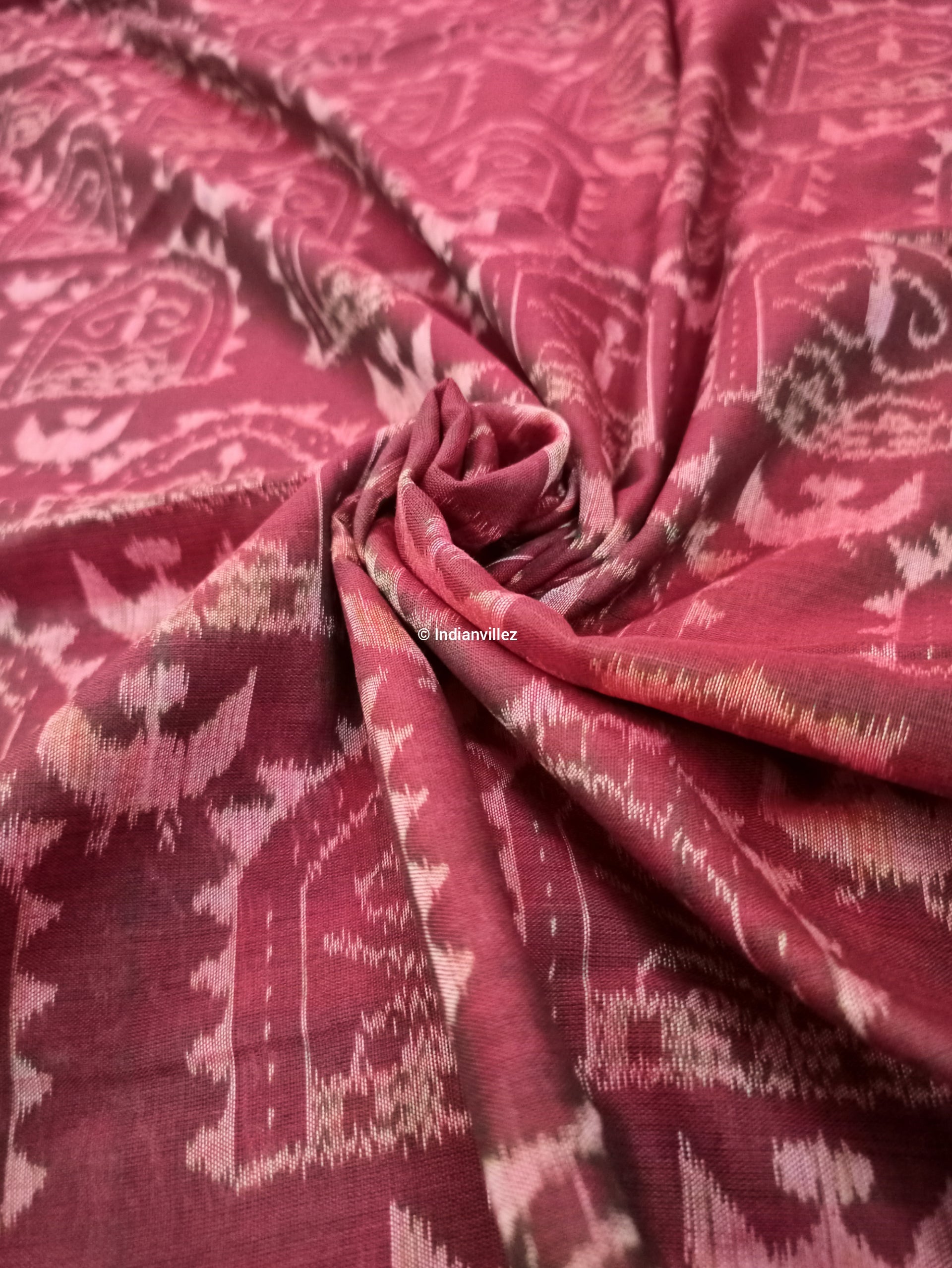 Dual Tone Sambalpuri Ikat Cotton Fabric