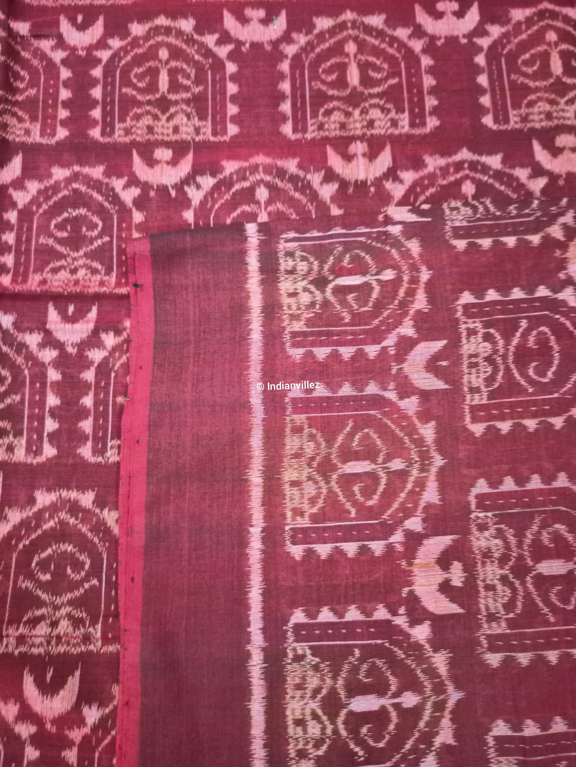 Dual Tone Sambalpuri Ikat Cotton Fabric