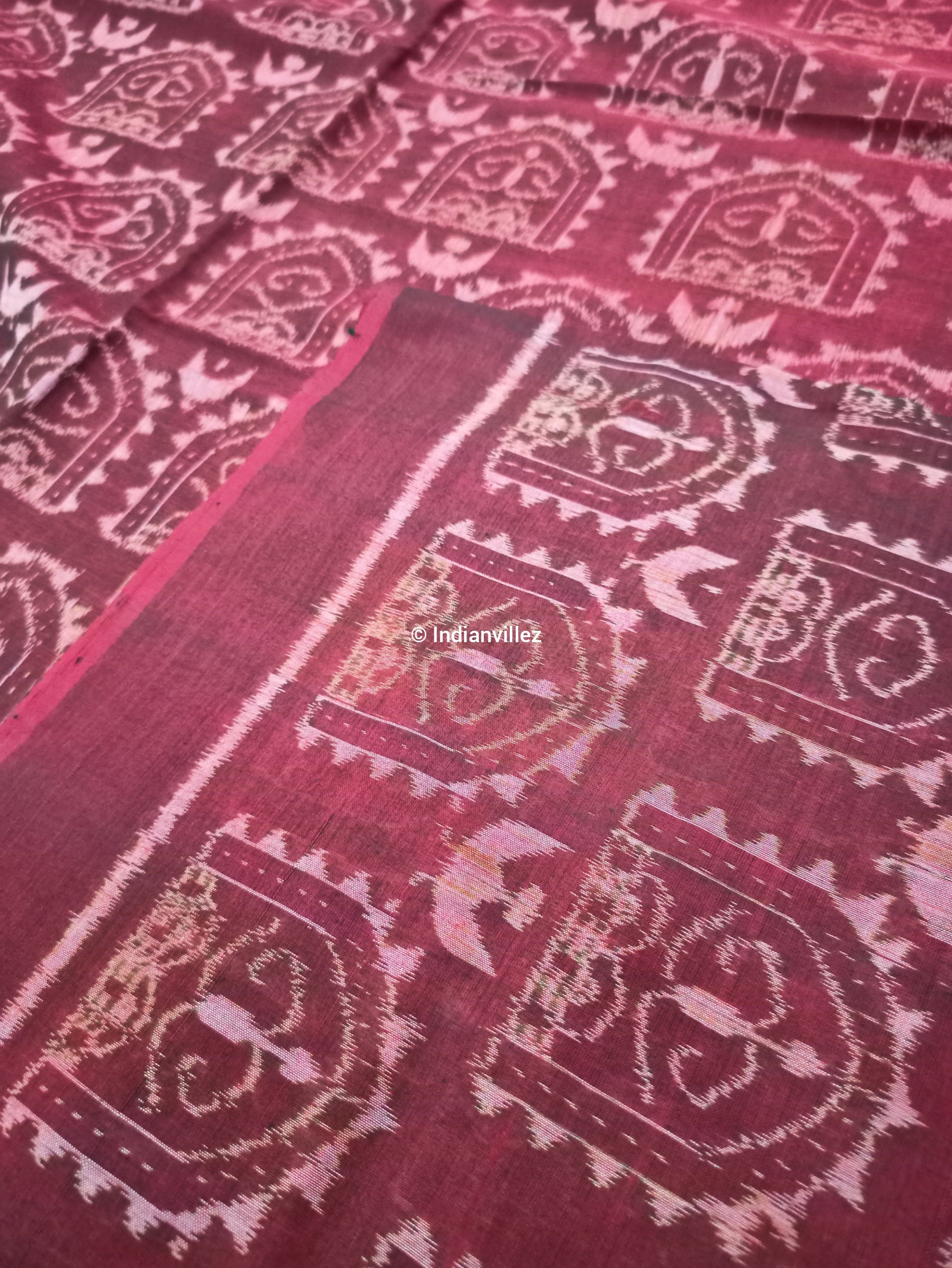 Dual Tone Sambalpuri Ikat Cotton Fabric