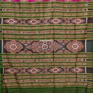 Pink Green Butterfly Odisha Handloom Khandua Silk Saree