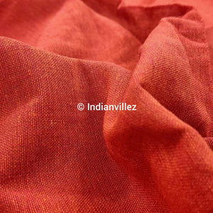 Organic Dyed Plain Orange Kotpad Handloom Fabric