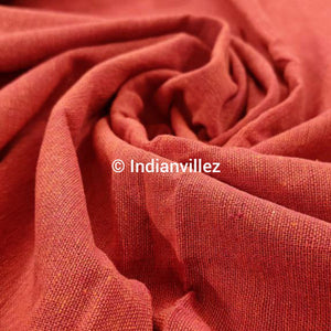 Organic Dyed Plain Orange Kotpad Handloom Fabric