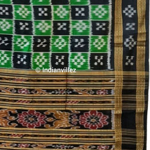 Green Black Body Pasapali Odisha Handloom Khandua Silk Saree