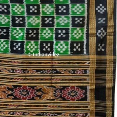 Green Black Body Pasapali Odisha Handloom Khandua Silk Saree