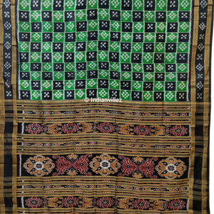 Green Black Body Pasapali Odisha Handloom Khandua Silk Saree
