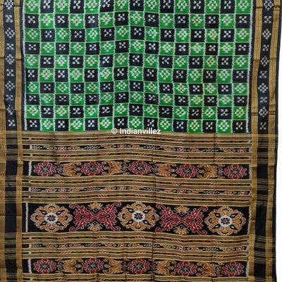 Green Black Body Pasapali Odisha Handloom Khandua Silk Saree