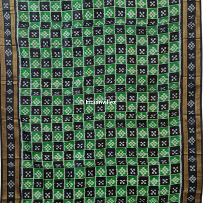 Green Black Body Pasapali Odisha Handloom Khandua Silk Saree