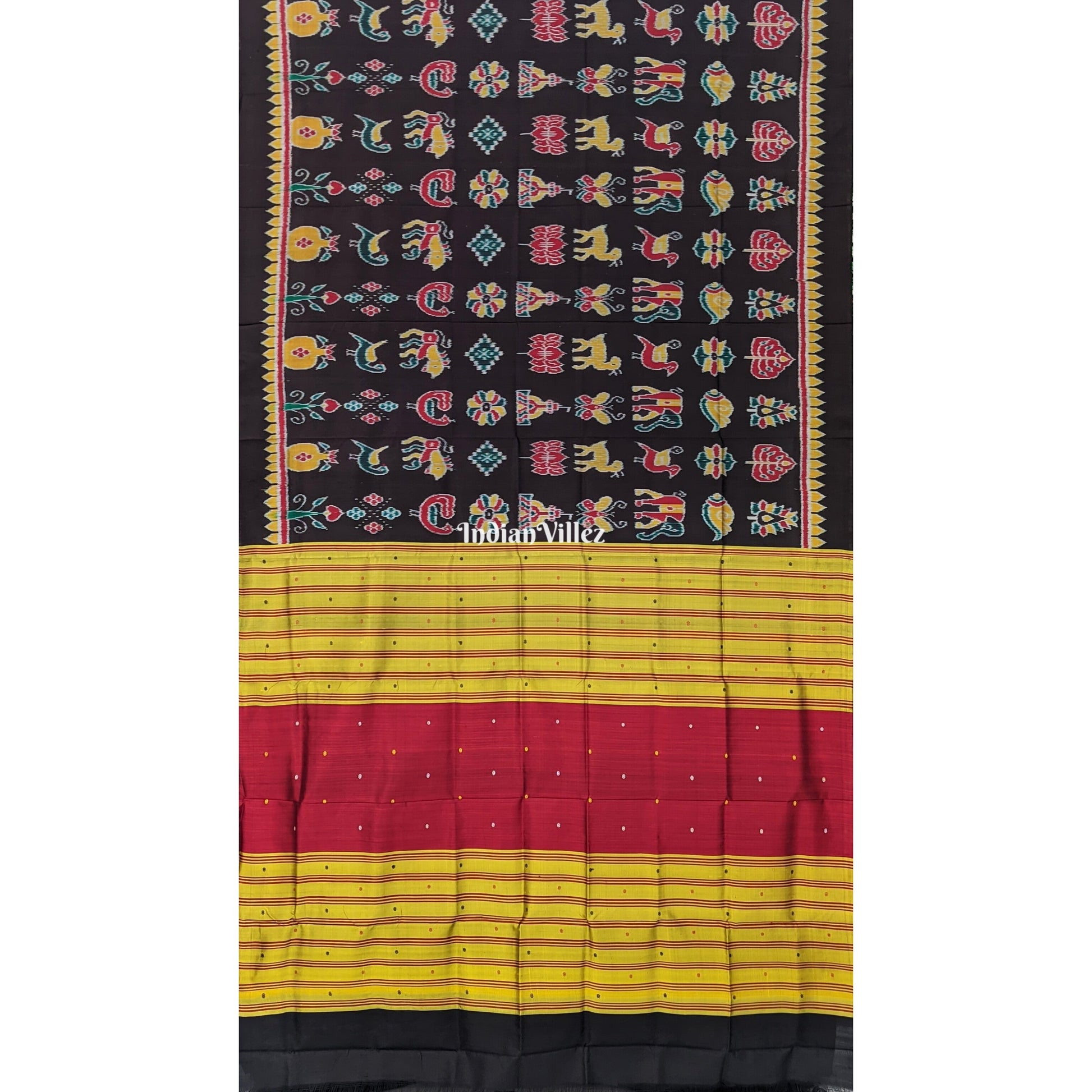 Black Nabakothi Designer Khandua Silk Saree