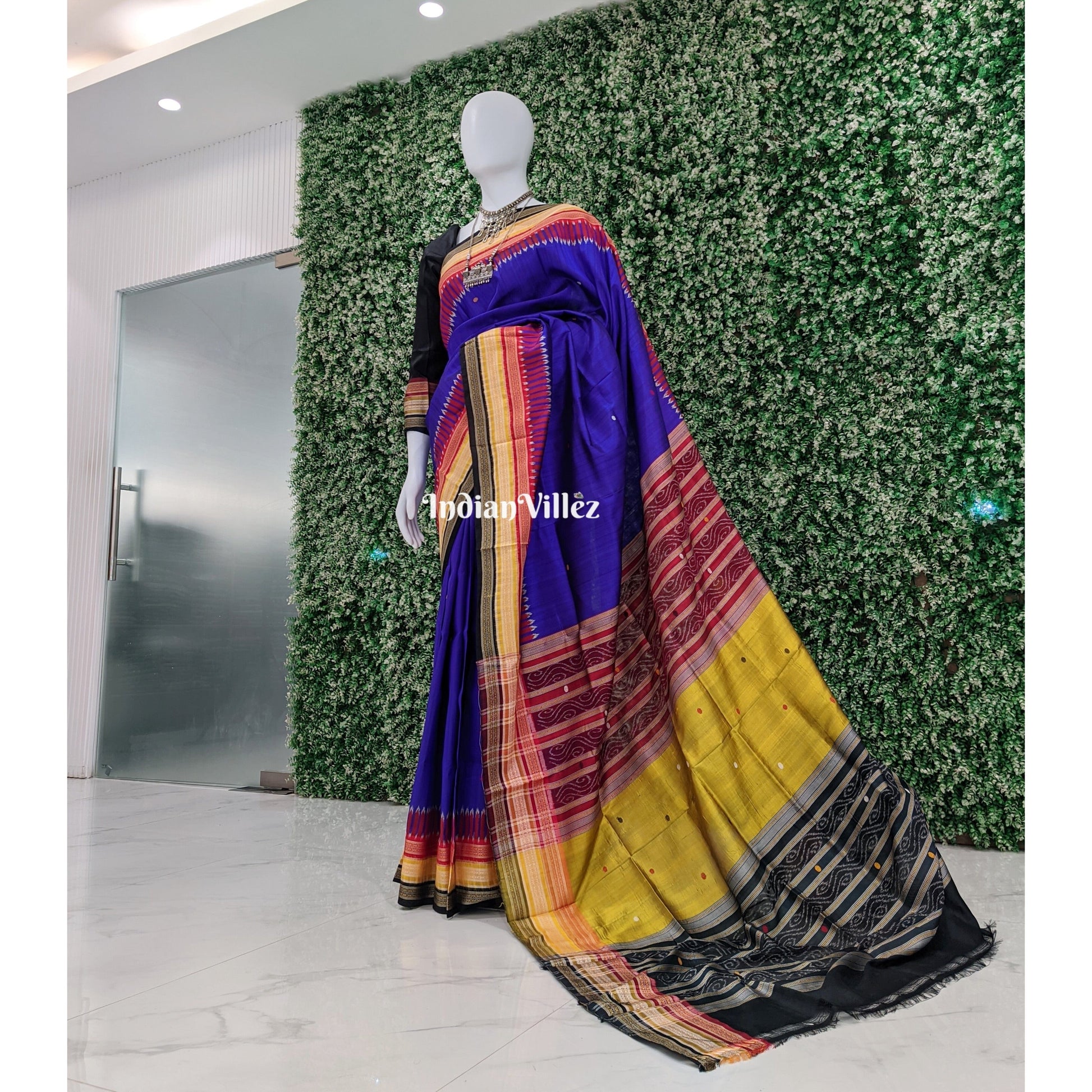Royal Blue Kathiphera Ikat Odisha Handloom Khandua Silk Saree