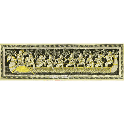 Lord Krishna Nabakeli Theme Pattachitra Art Painting For Home Wall Art Decor