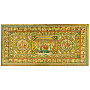 Krishna Leela With Kandarpa Rath & Kandarpa Hasti Pattachitra Painting For Home Wall Art Decor