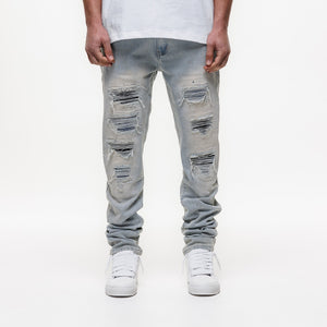 MAGIRI Ripped Indigo Slim Blue Jeans