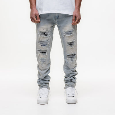 MAGIRI Ripped Indigo Slim Blue Jeans