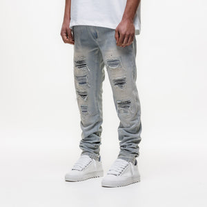 MAGIRI Ripped Indigo Slim Blue Jeans