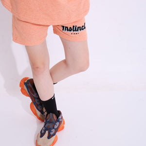 Retro Melange Orange - Oversized Shorts