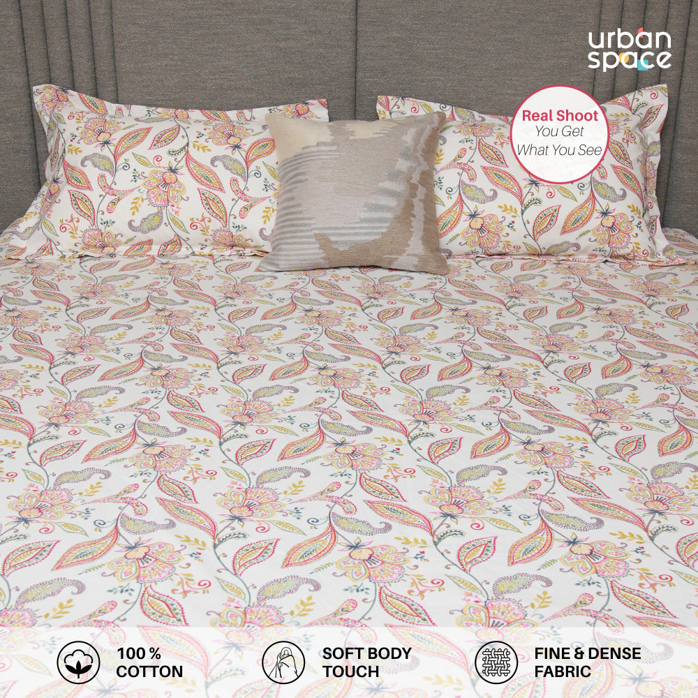 Fitted King Size Cotton Bedsheet - Iris Pink