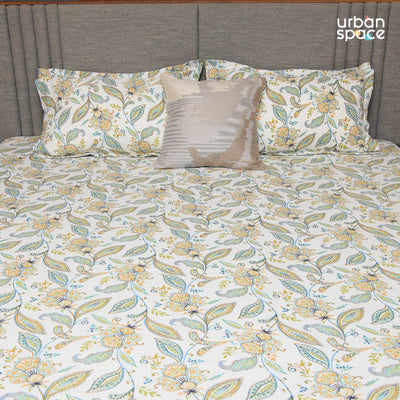 Serene 200 TC 100% Cotton Bedsheet with Pillow Covers - Iris Blue