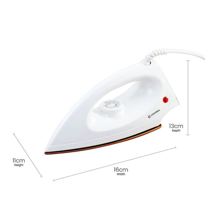 Light Weight Electric Dry Iron White 100% Non Stick Teflon Coating