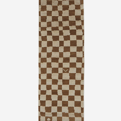 Irregular Checkerboard Hand-Knotted Wool Rug by Sarah Sherman Samuel