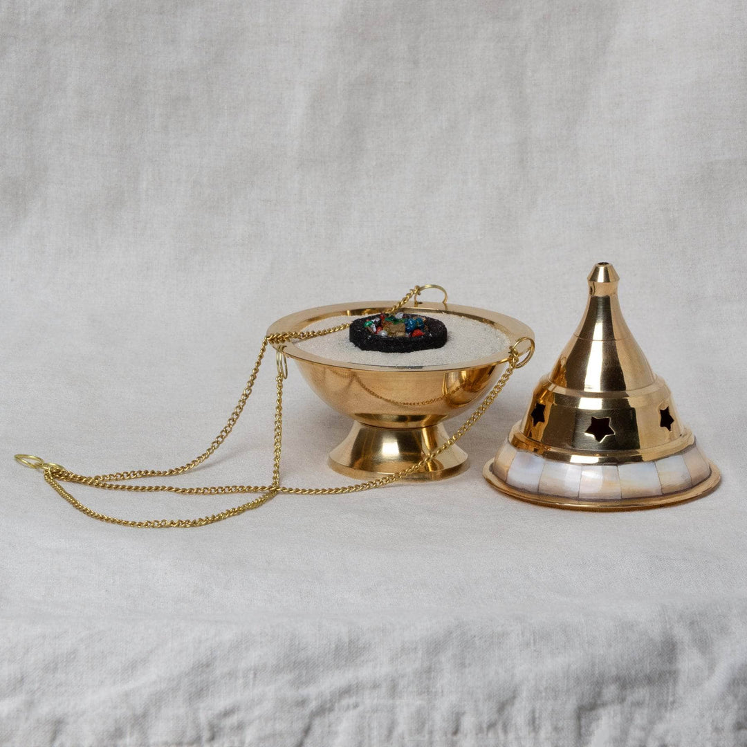 Brass Mother of Pearl Charcoal Burner Kit