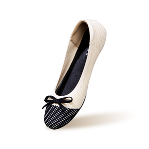Ballet Flats For Women : Ivory-Black