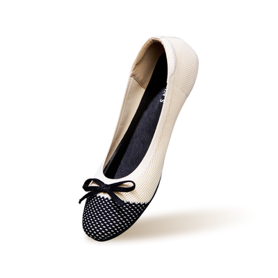 Ballet Flats For Women : Ivory-Black