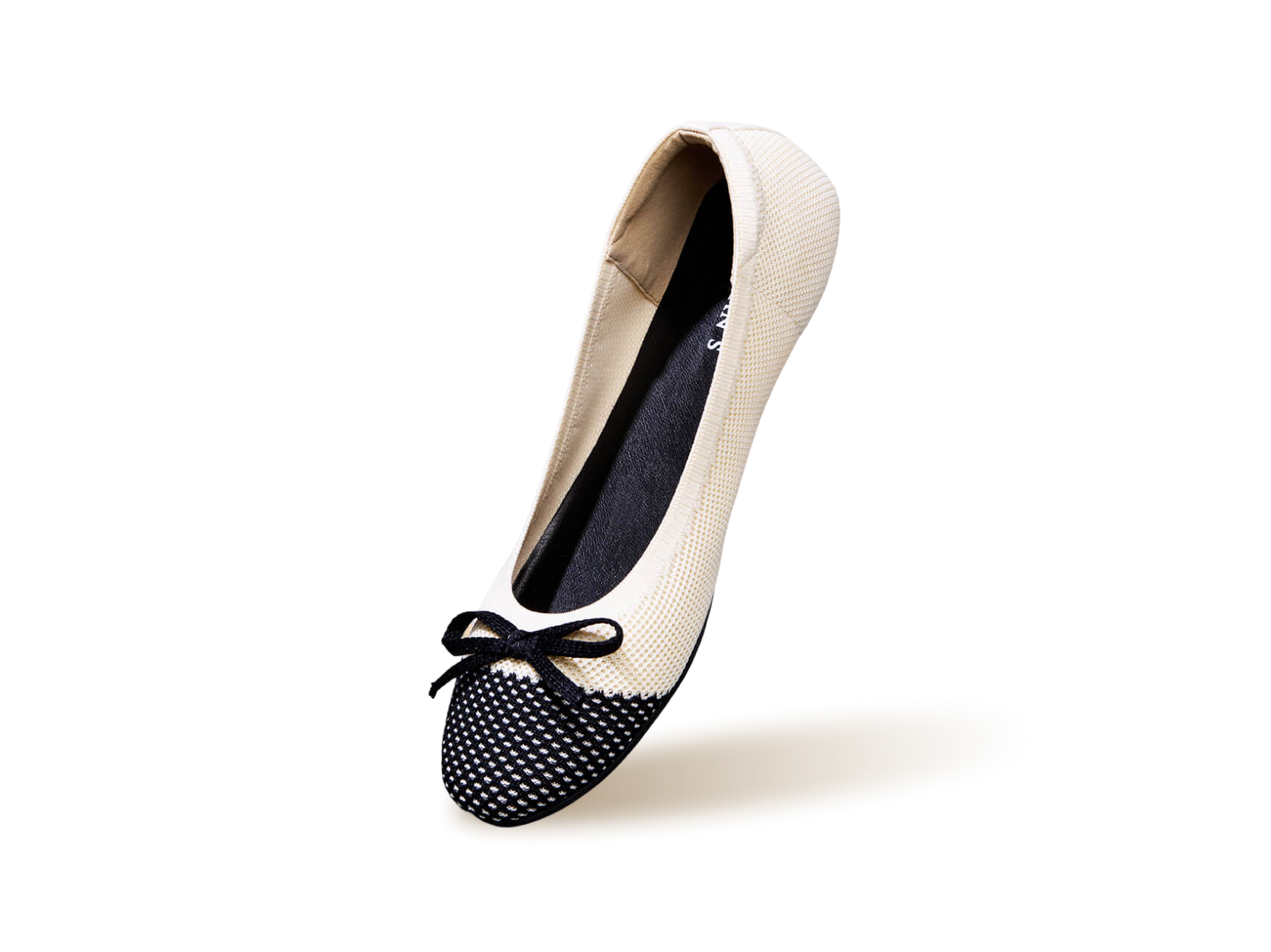 Ballet Flats For Women : Ivory-Black