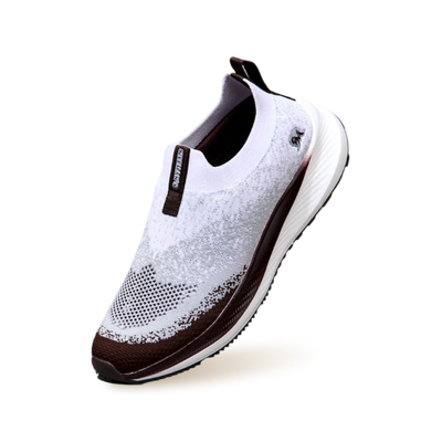 Blend Knit Slip Ons : Ivory-Brown